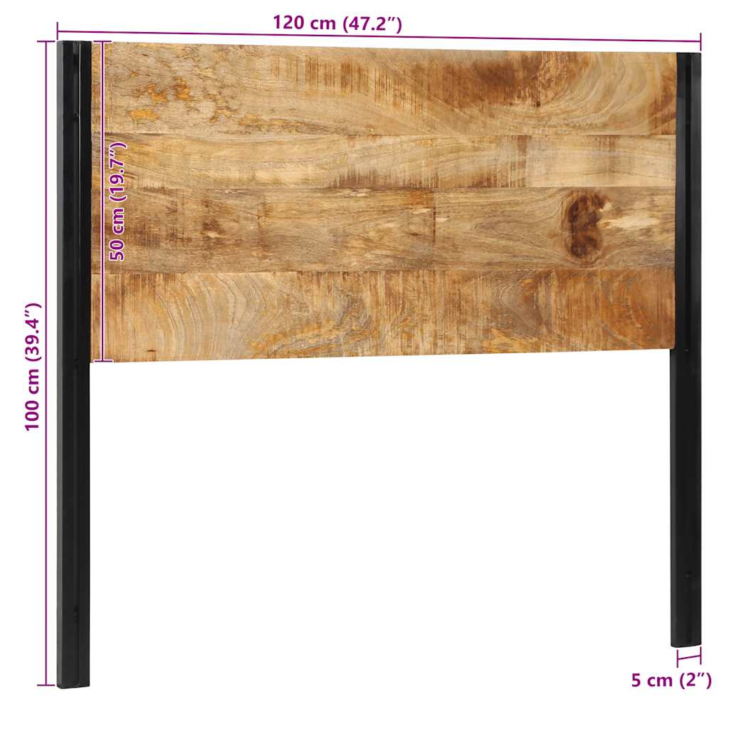 Tête de lit 120 cm bois massif manguier et fer - XIOS
