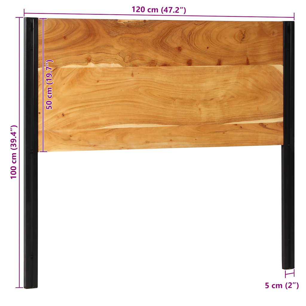 Tête de lit 120 cm bois massif d'acacia et fer - XIOS