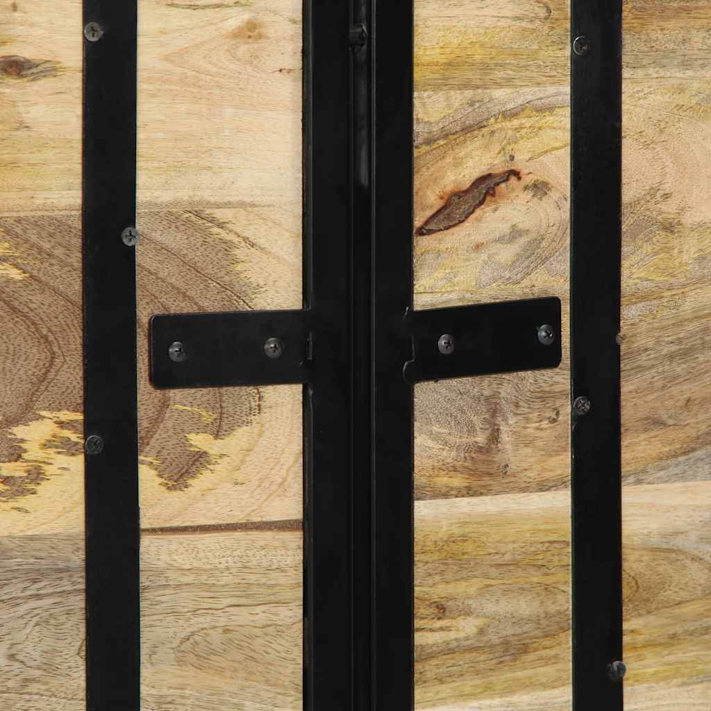 Tête de lit 140 cm bois massif manguier et fer - XIOS