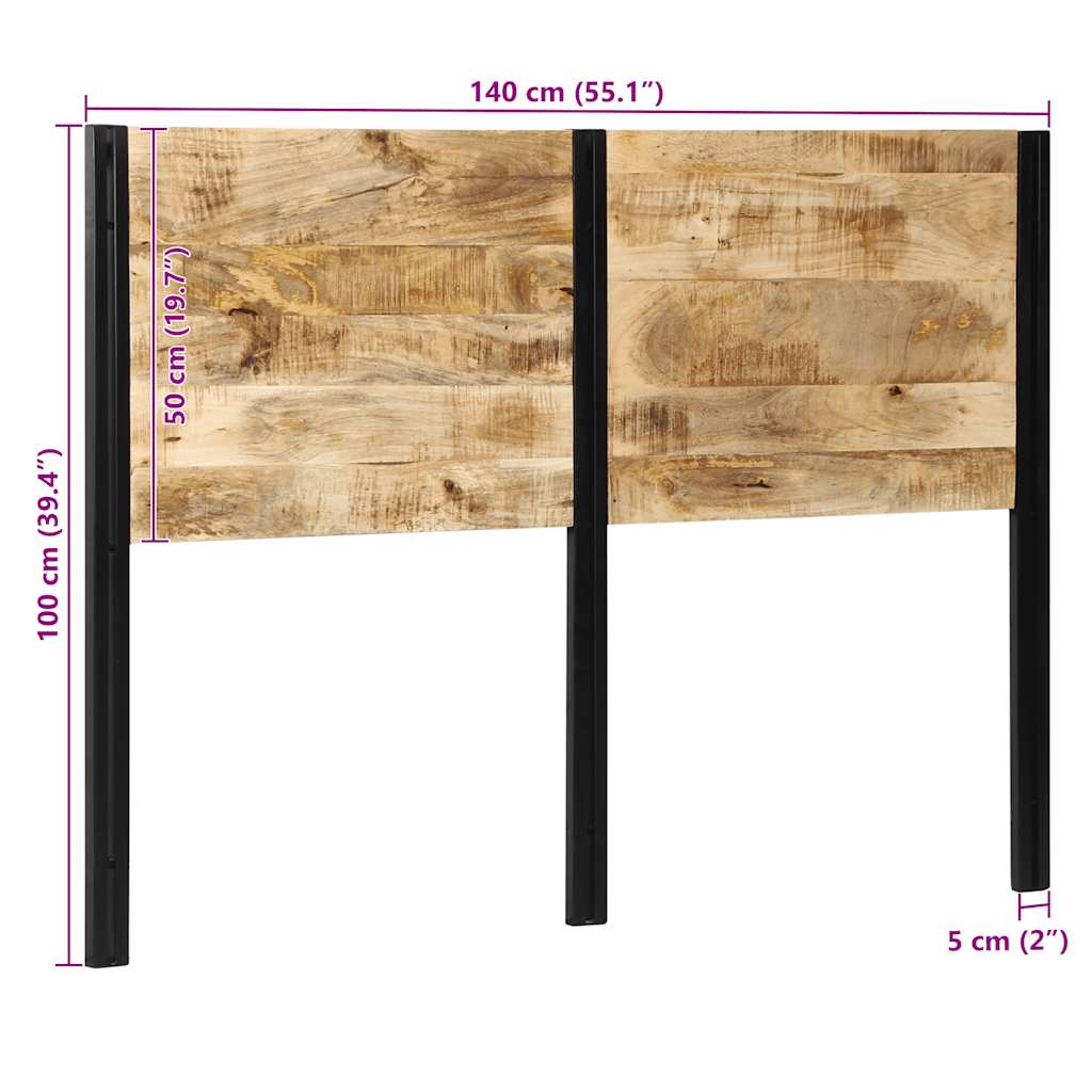 Tête de lit 140 cm bois massif manguier et fer - XIOS