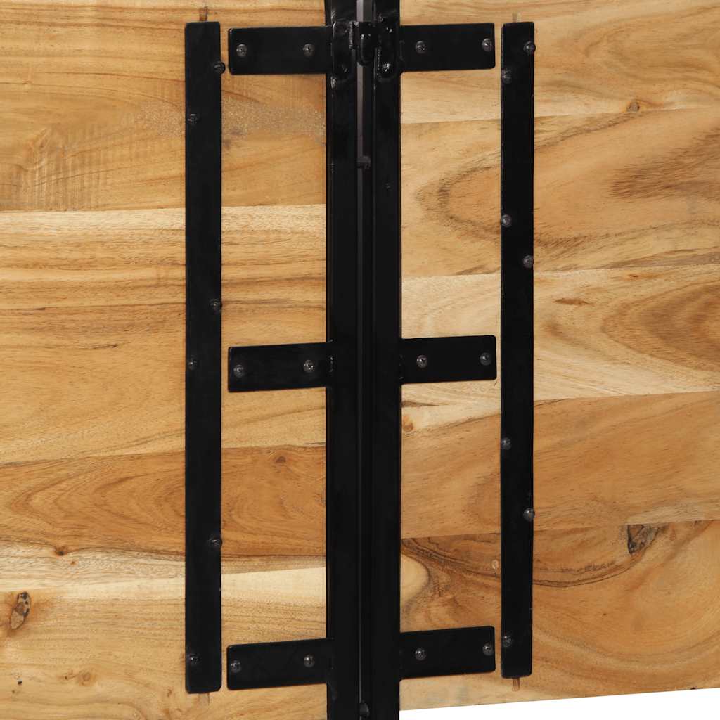 Tête de lit 180 cm bois massif d'acacia et fer - XIOS