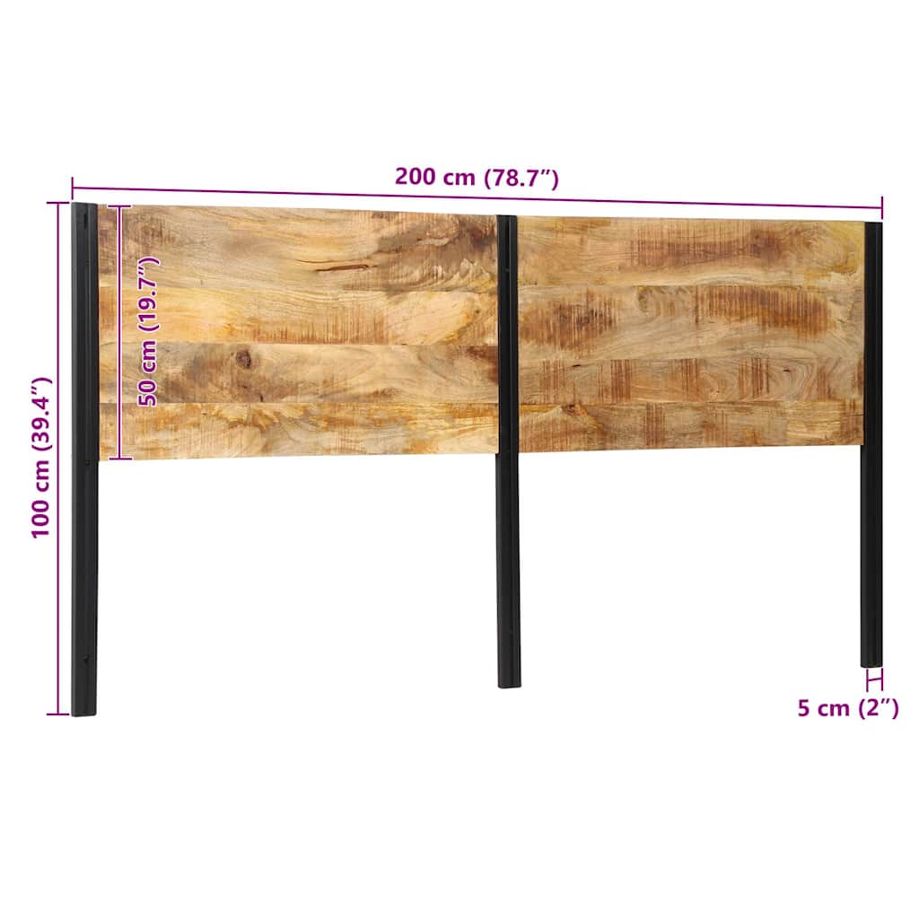 Tête de lit 200 cm bois massif manguier et fer - XIOS