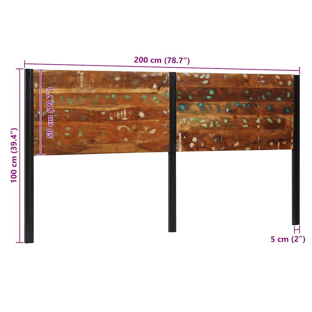 Tête de lit 200 cm bois massif récupéré et fer - XIOS