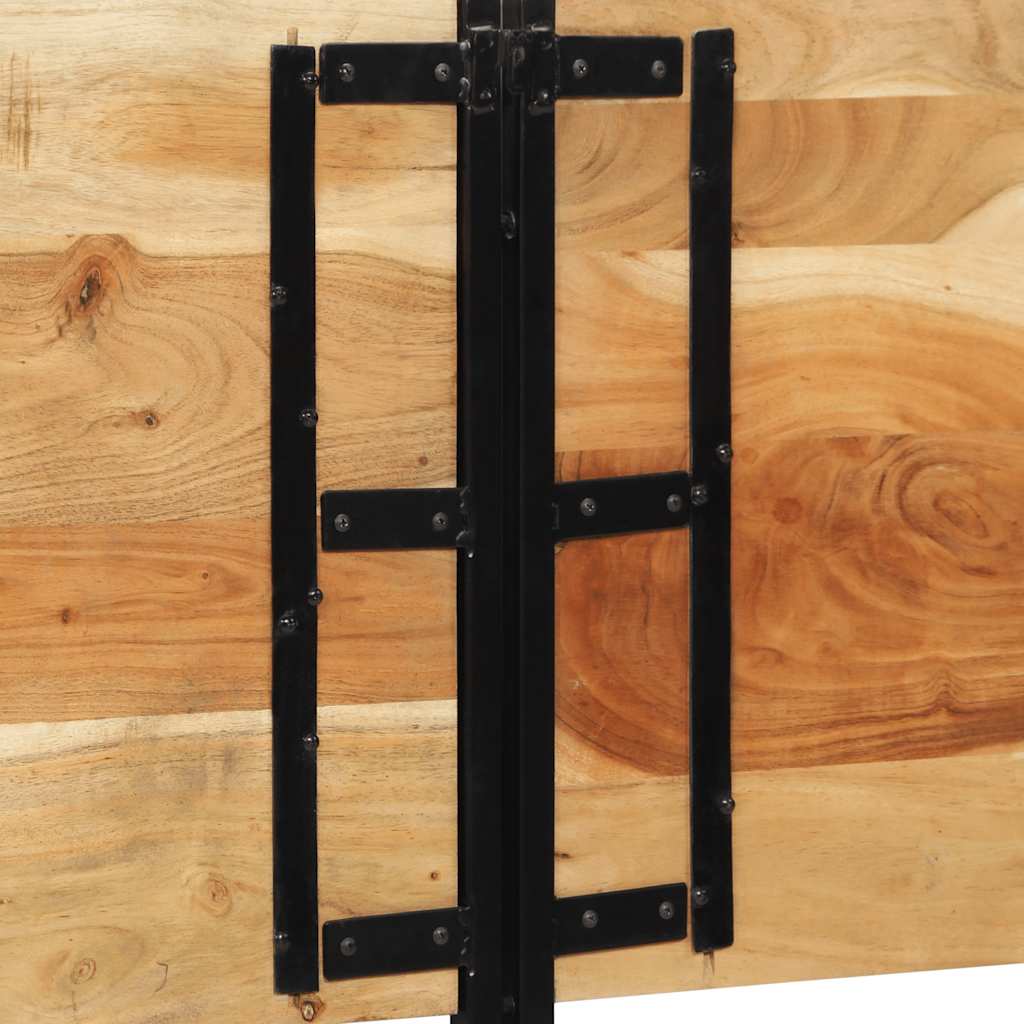 Tête de lit 200 cm bois massif d'acacia et fer - XIOS