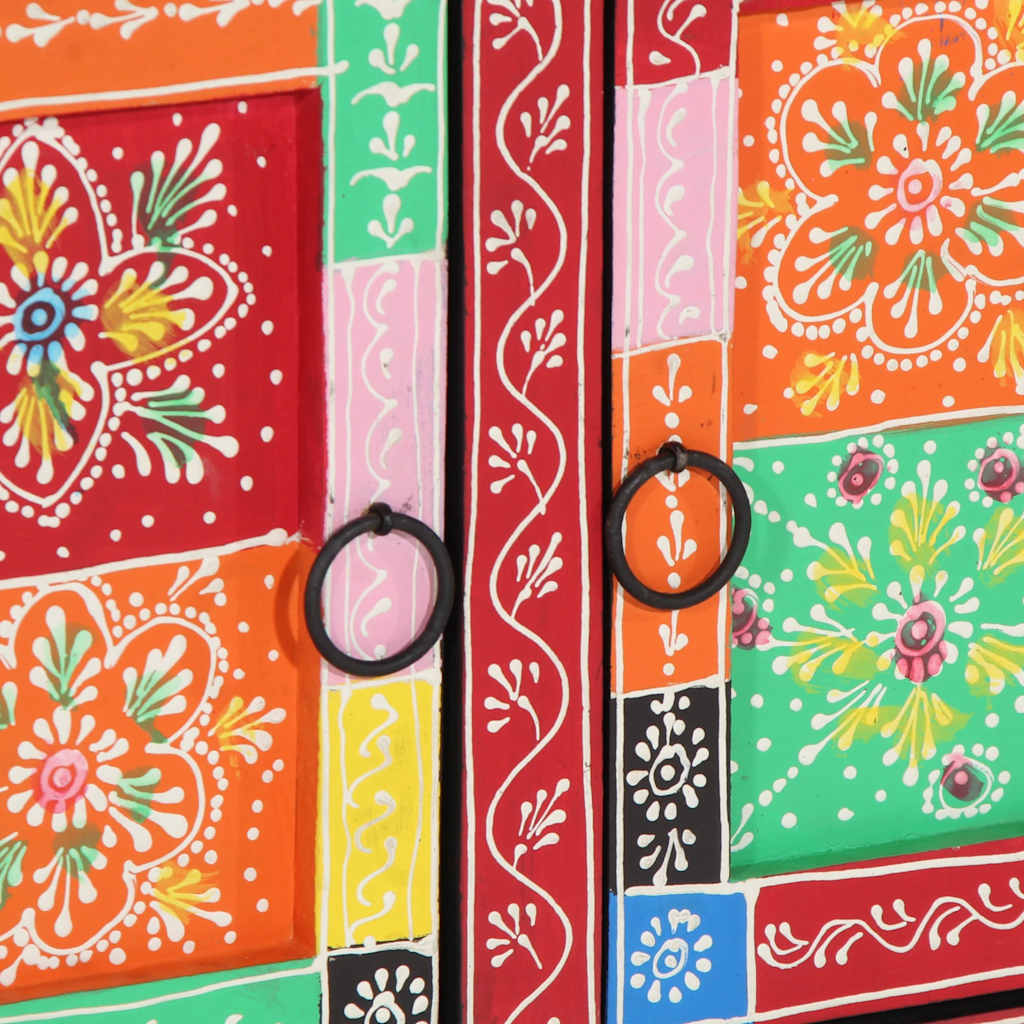 Table basse multicolore 90x50x40 cm bois de manguier massif - XIOS