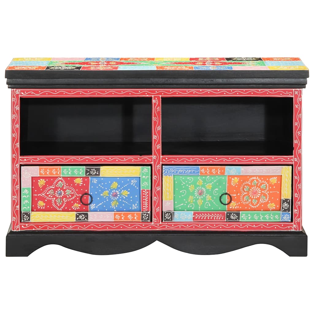 Meuble TV Multicolore 80 x 35 x 50 cm Bois de manguier massif - XIOS