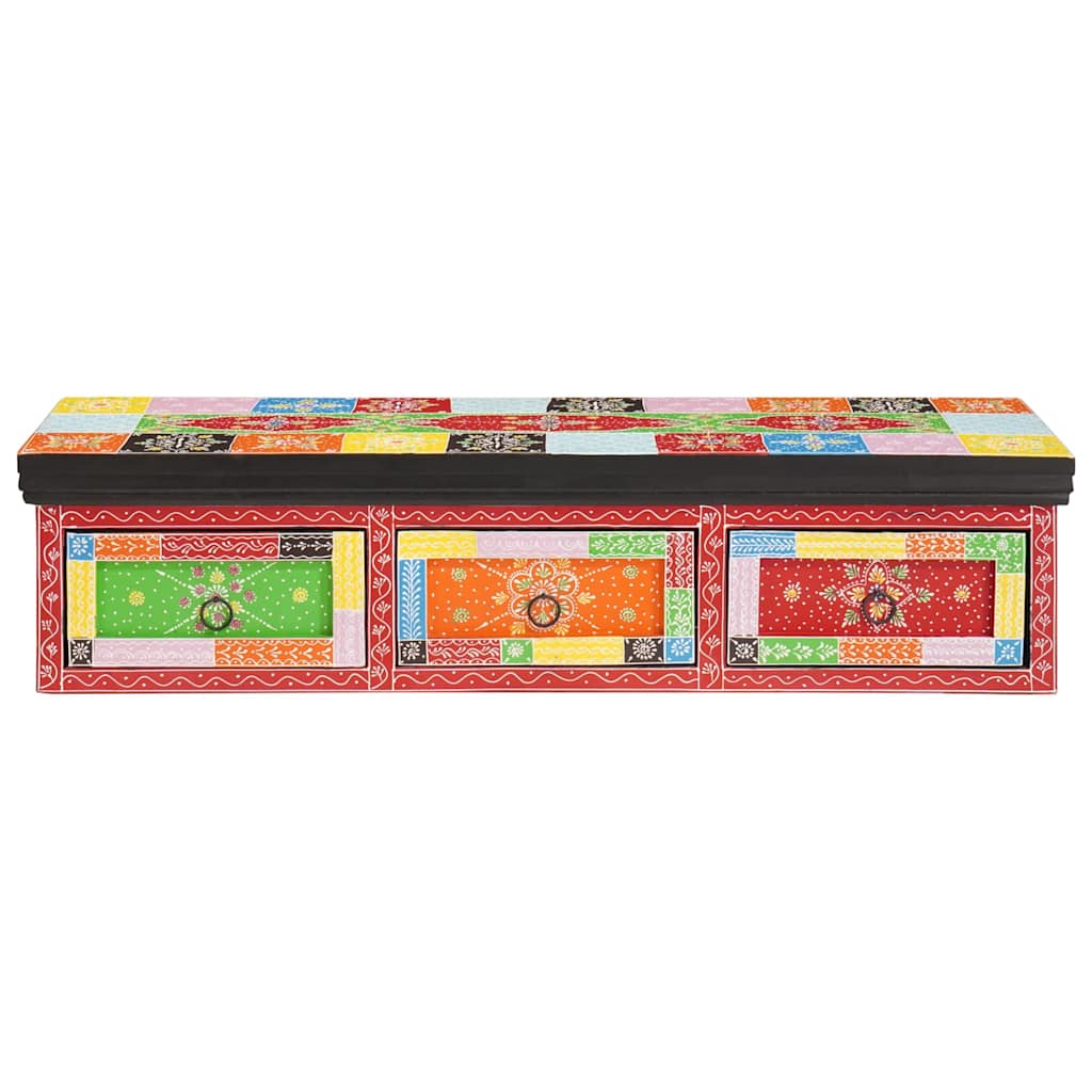 Meuble TV mural 100x30x24 cm Bois massif Mangue brut XIOS