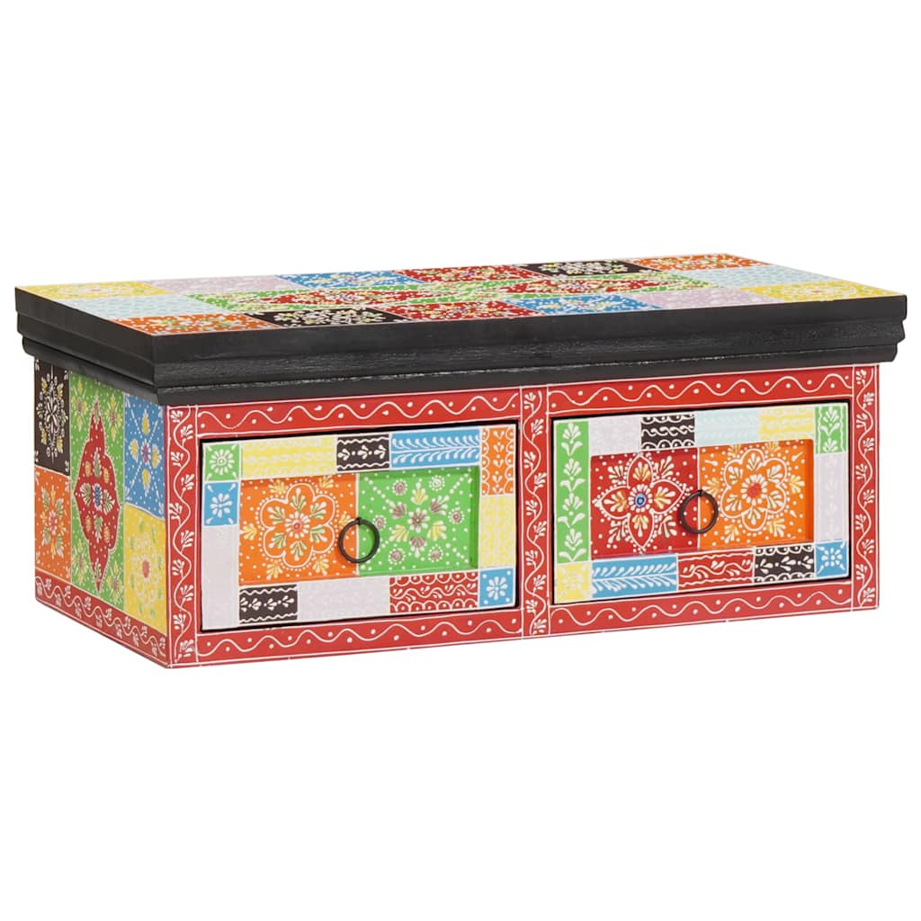 Meuble TV Multicolore 60 x 30 x 24 cm Bois de manguier massif - XIOS