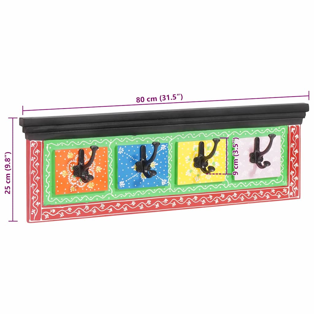 Porte-manteau Noir 80 x 25 x 2 cm Bois d'ingénierie - XIOS