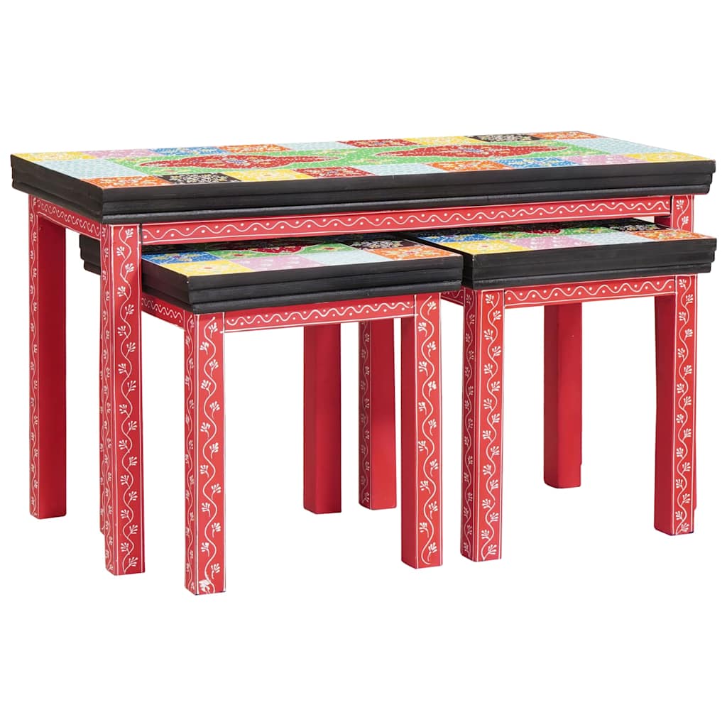 Table Gigogne Marron 38 x 38 x 41,5 cm Bois de manguier massif - XIOS