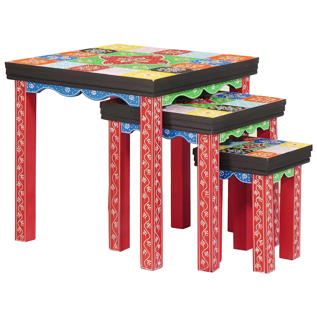 Table Gigogne Marron 50 x 50 x 50 cm Bois de manguier massif - XIOS