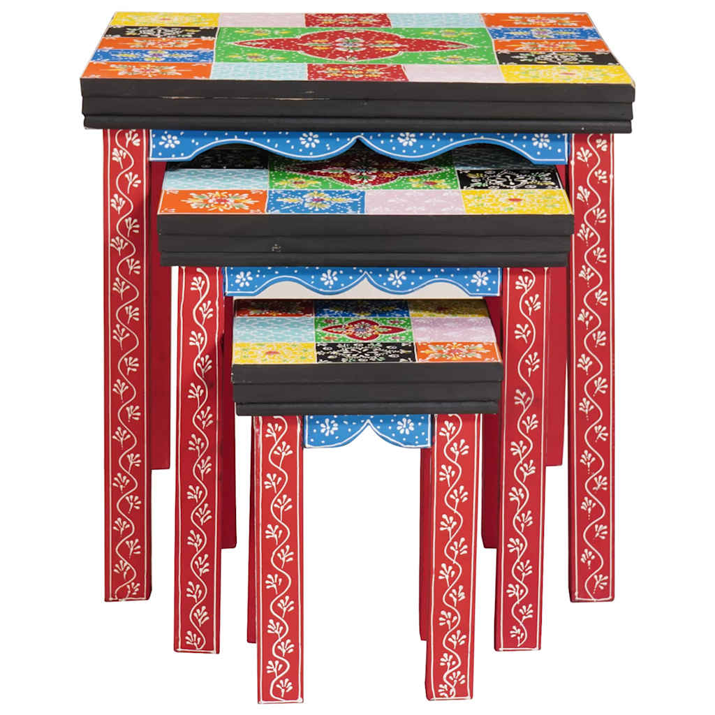Table Gigogne Marron 50 x 50 x 50 cm Bois de manguier massif - XIOS