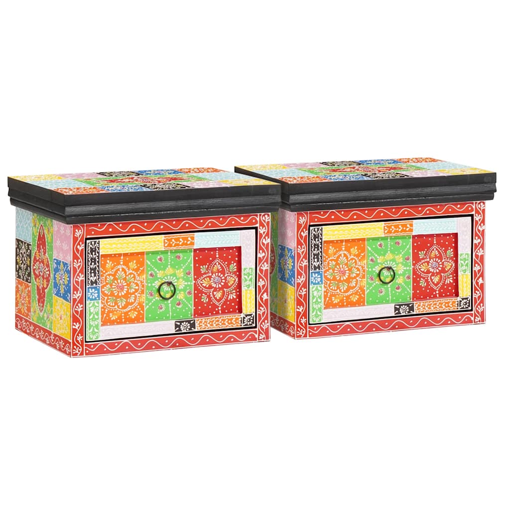 Cabinet de chevet avec tiroir 2 pcs Multicolore 40 x 30 x 28 cm - XIOS