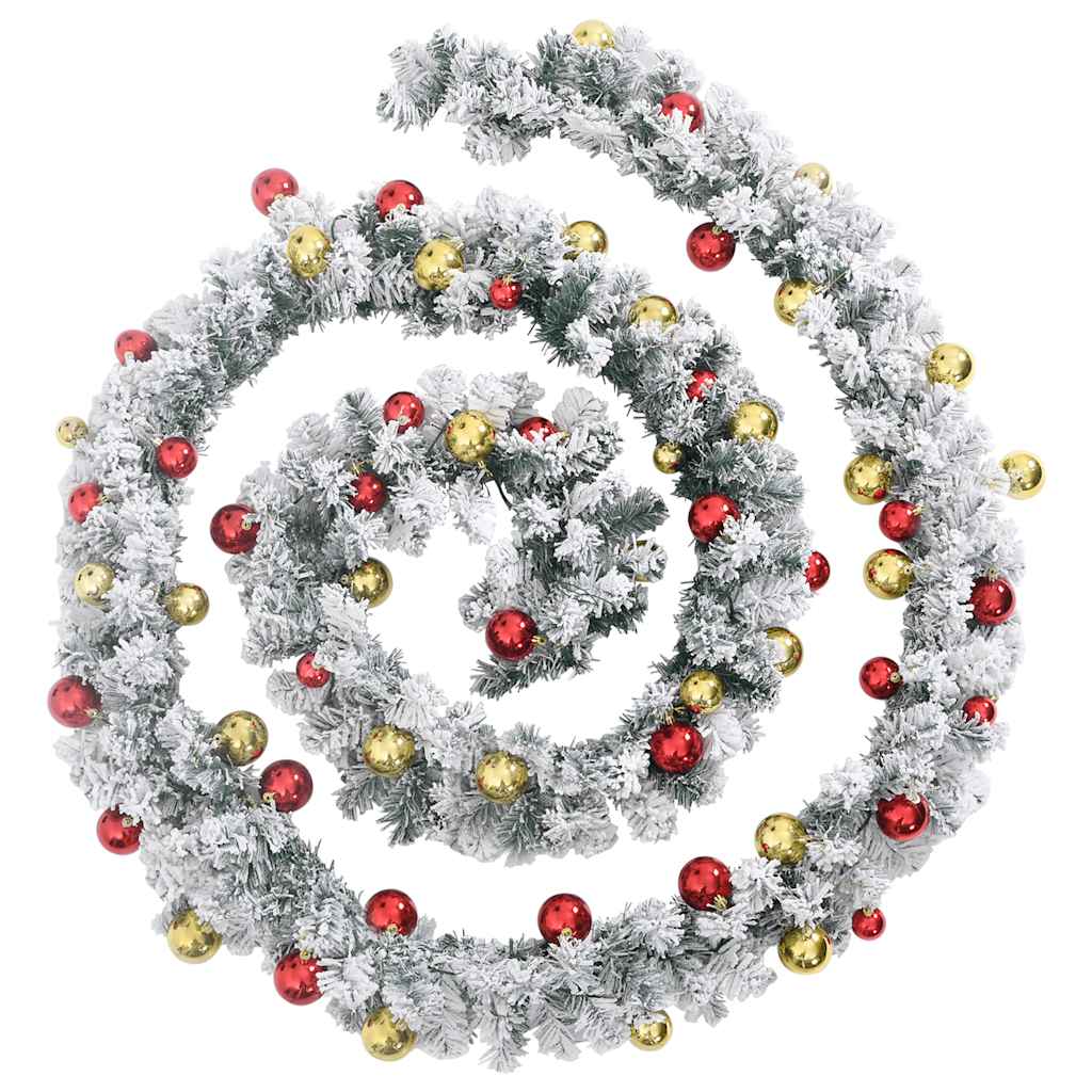 Guirlande de Noël avec boules et lumières LED vert 5 m PVC - XIOS