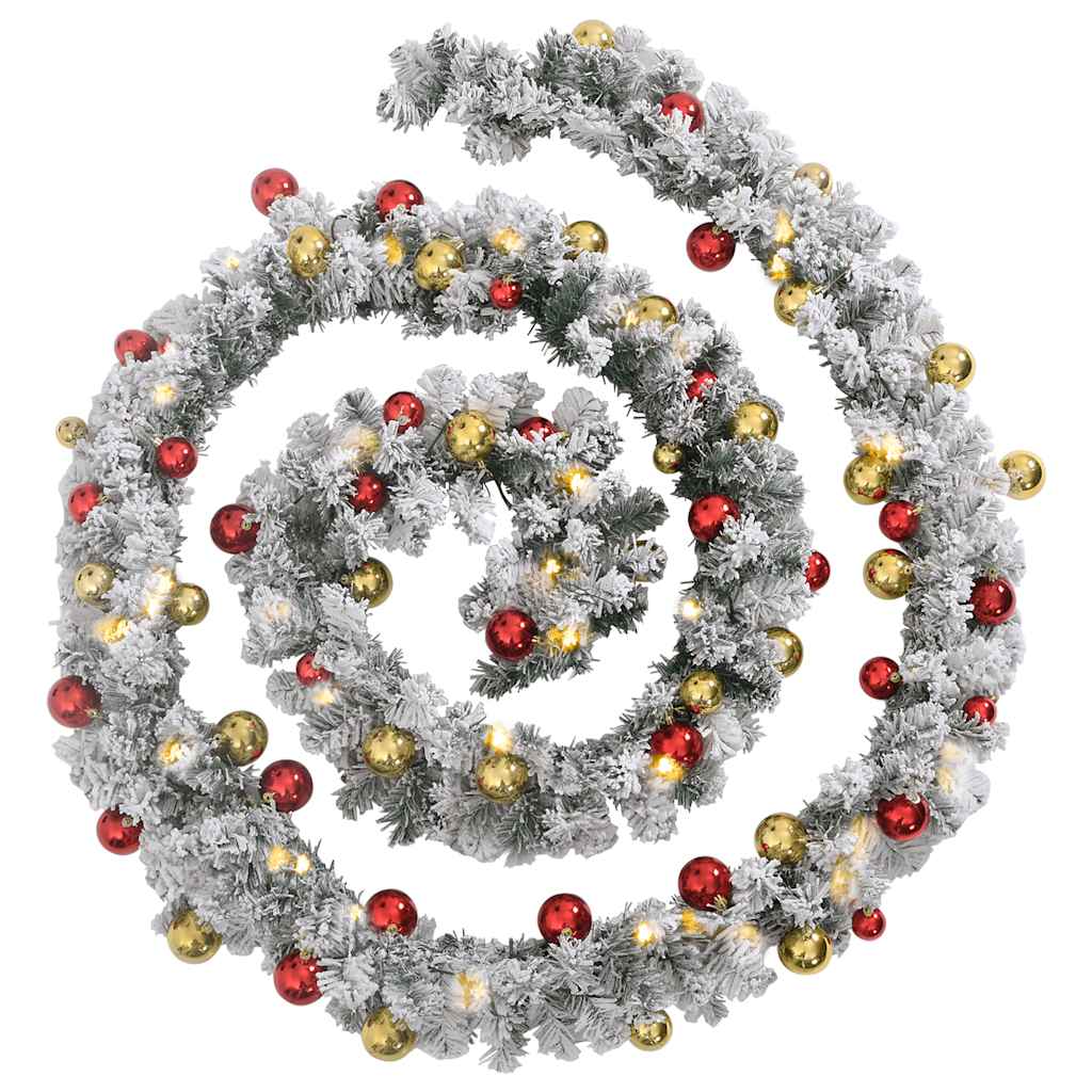 Guirlande de Noël avec boules et lumières LED vert 5 m PVC - XIOS