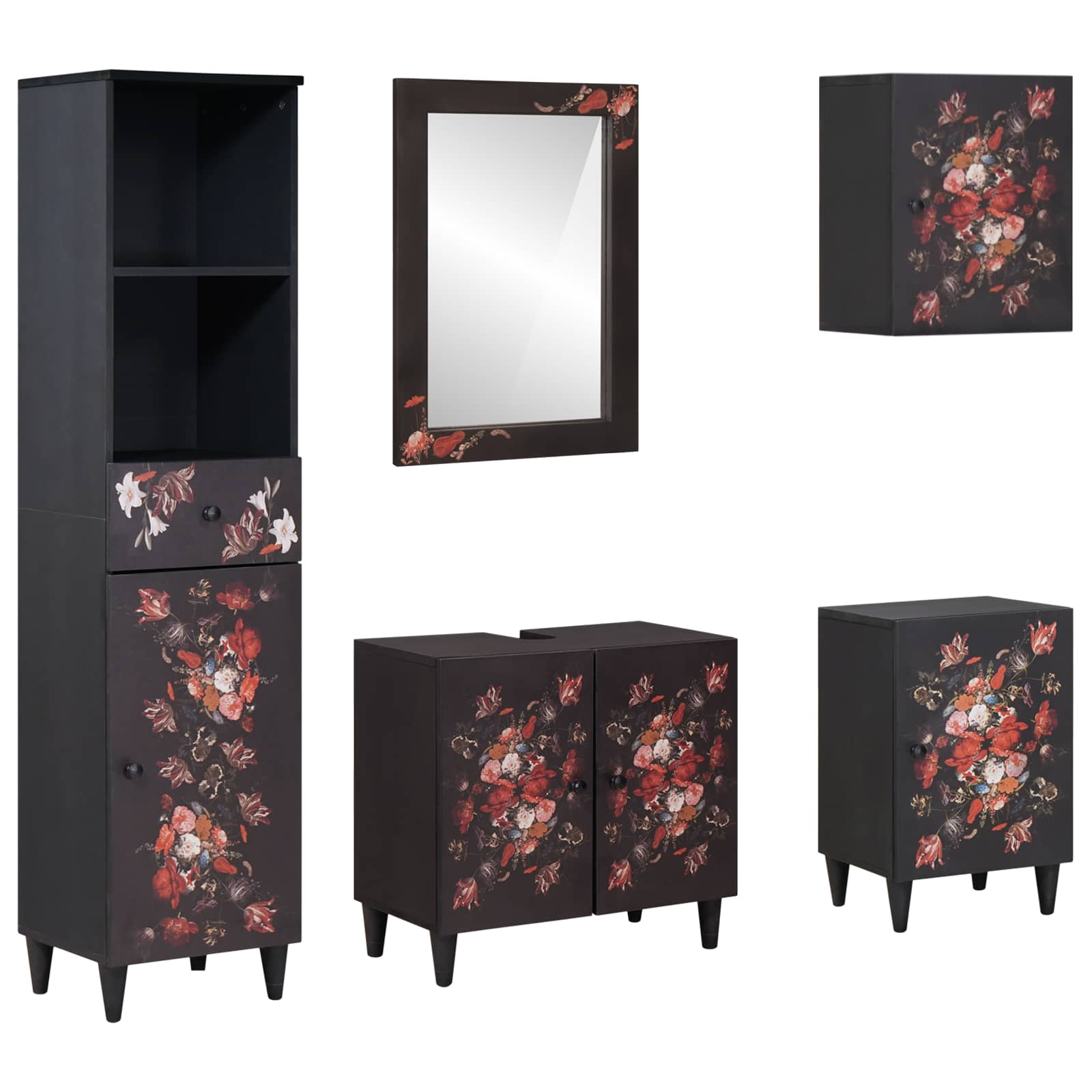 Ensemble de Meubles de Salle de Bain 5 pc 62 x 33 x 58 cm