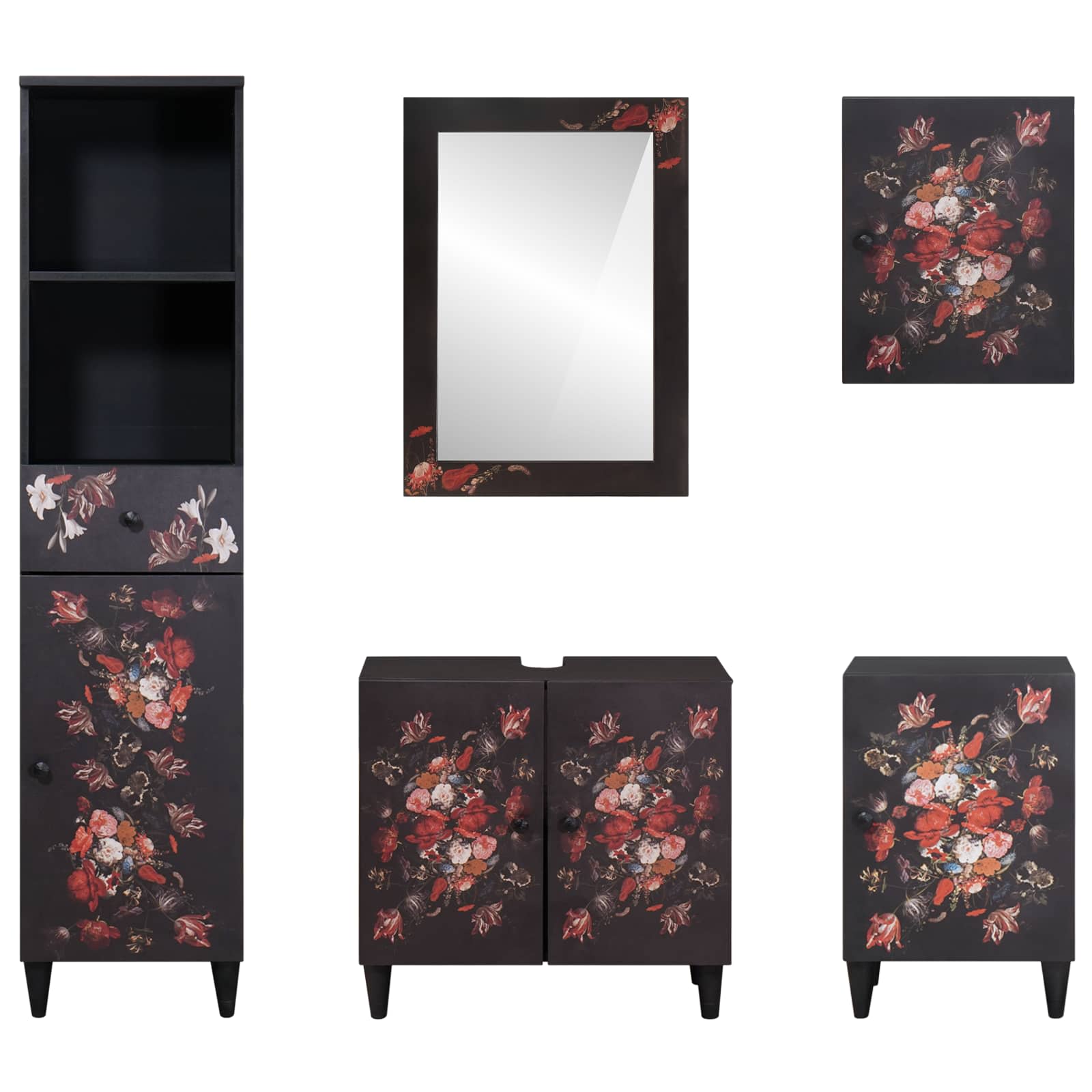 Ensemble de Meubles de Salle de Bain 5 pc 62 x 33 x 58 cm