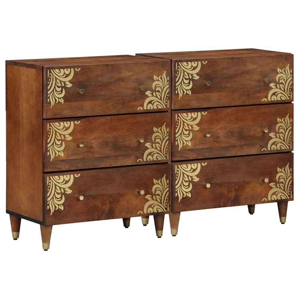 Buffet avec tiroir 2 pcs marron miel 60 x 33.5 x 75 cm