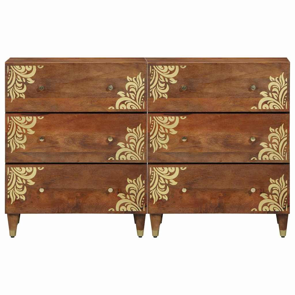 Buffet avec tiroir 2 pcs marron miel 60 x 33.5 x 75 cm