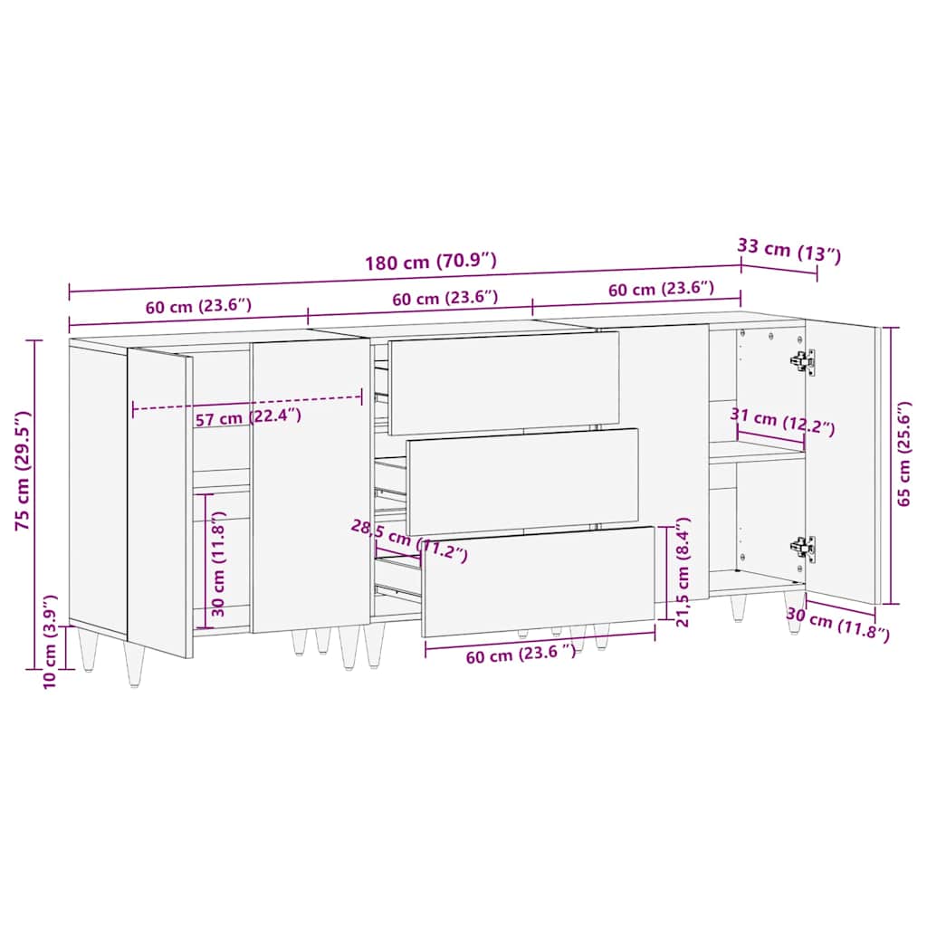 Ensemble de mobilier de salle de bain Floral 3 pcs Gris et or