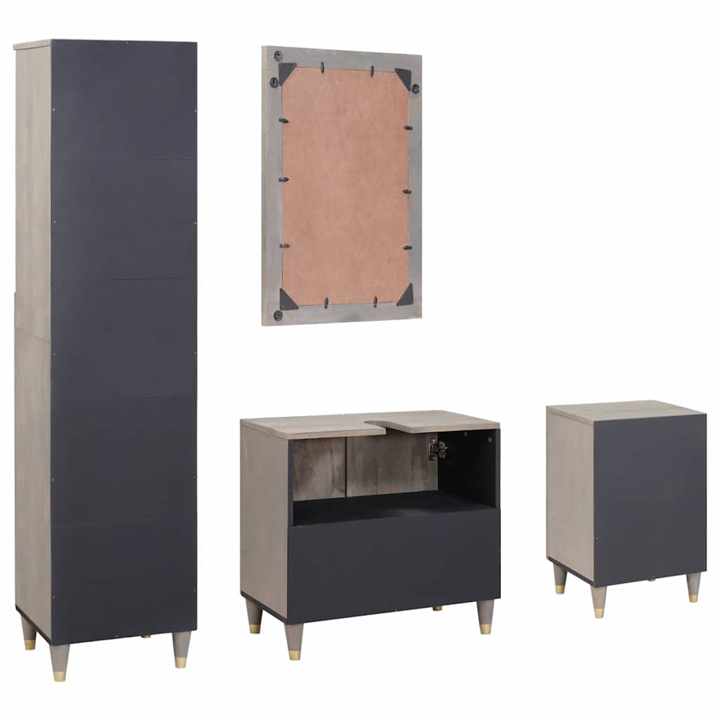 Ensemble de Meubles de Salle de Bain 4 pièces Gris