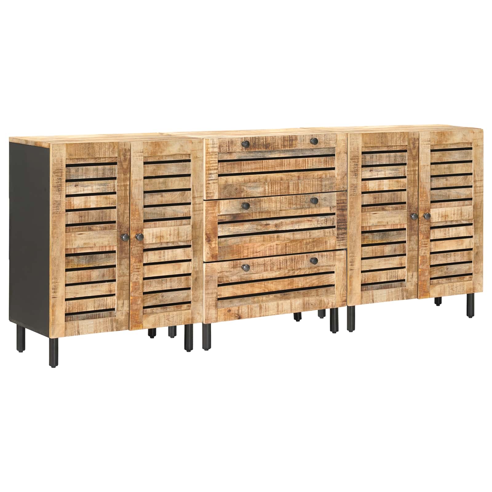 Armoires de rangement 3 pc 180 x 33 x 75 cm Naturel