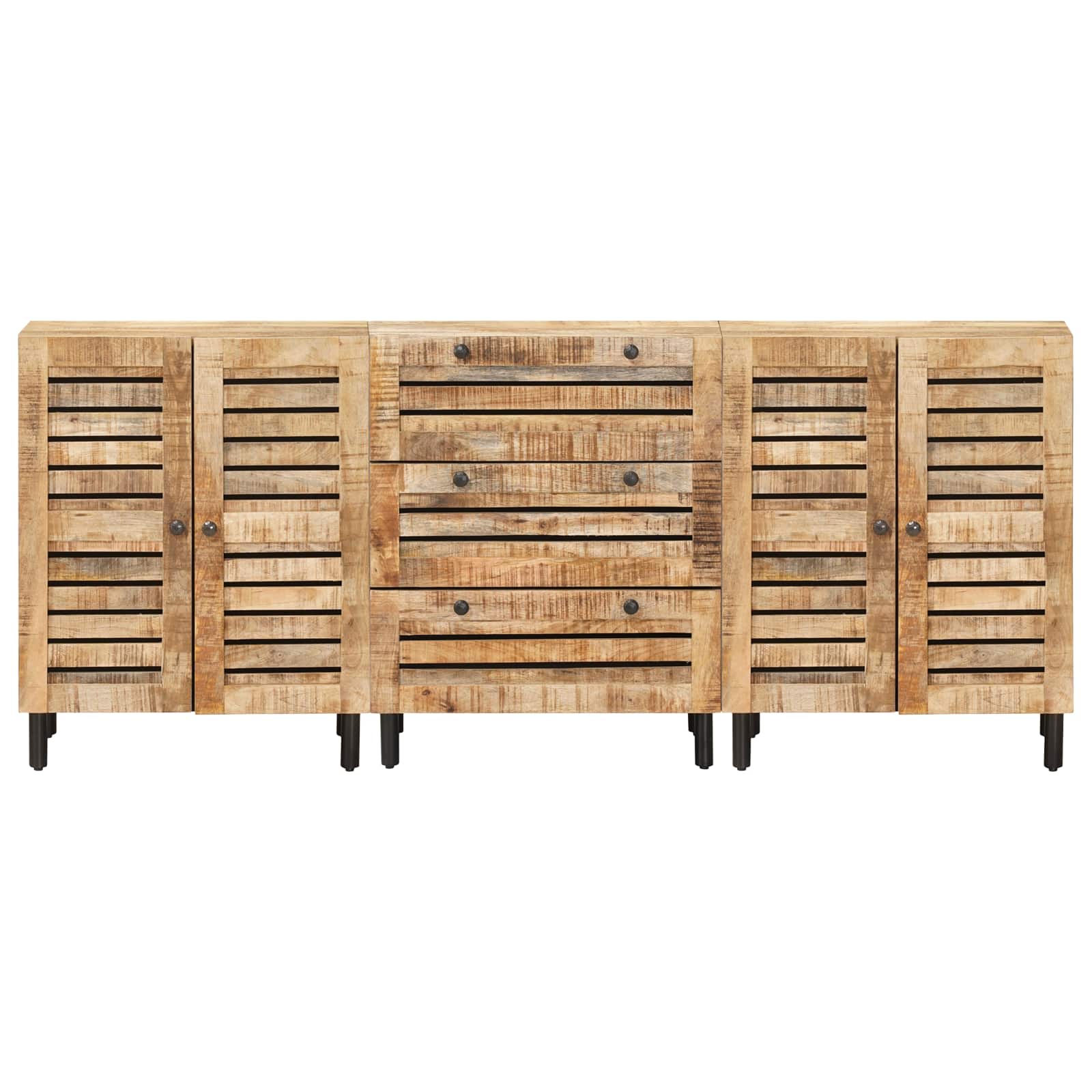 Armoires de rangement 3 pc 180 x 33 x 75 cm Naturel