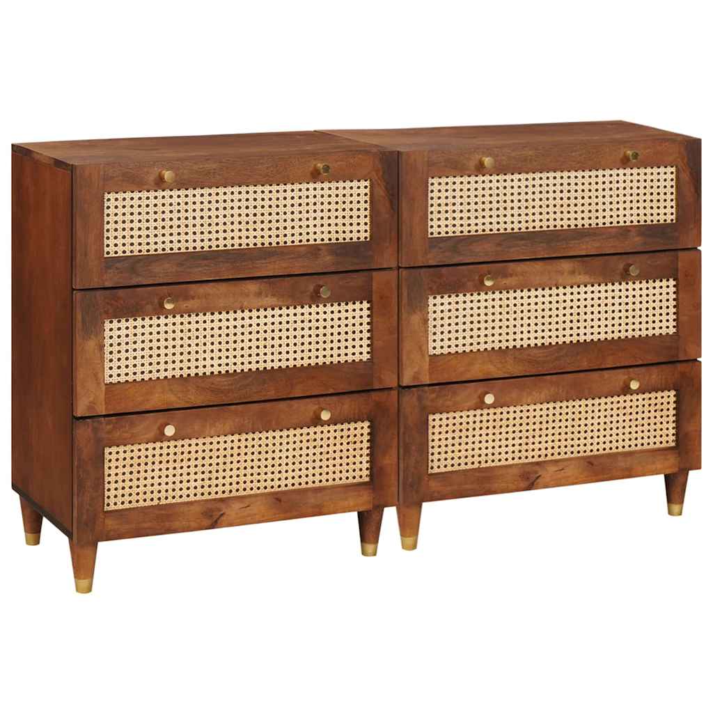 Ensemble de Meubles de Rangement 2 pcs Marron 60 x 33.5 x 75 cm