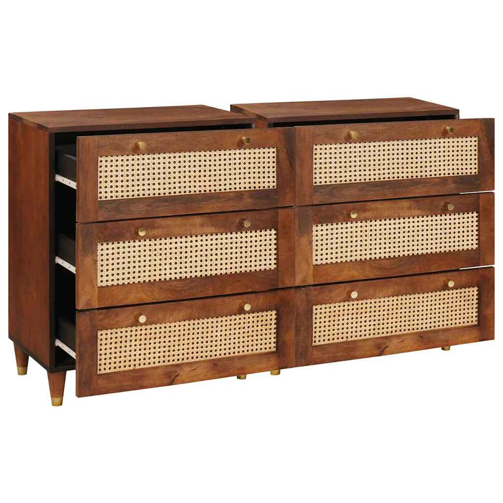 Ensemble de Meubles de Rangement 2 pcs Marron 60 x 33.5 x 75 cm