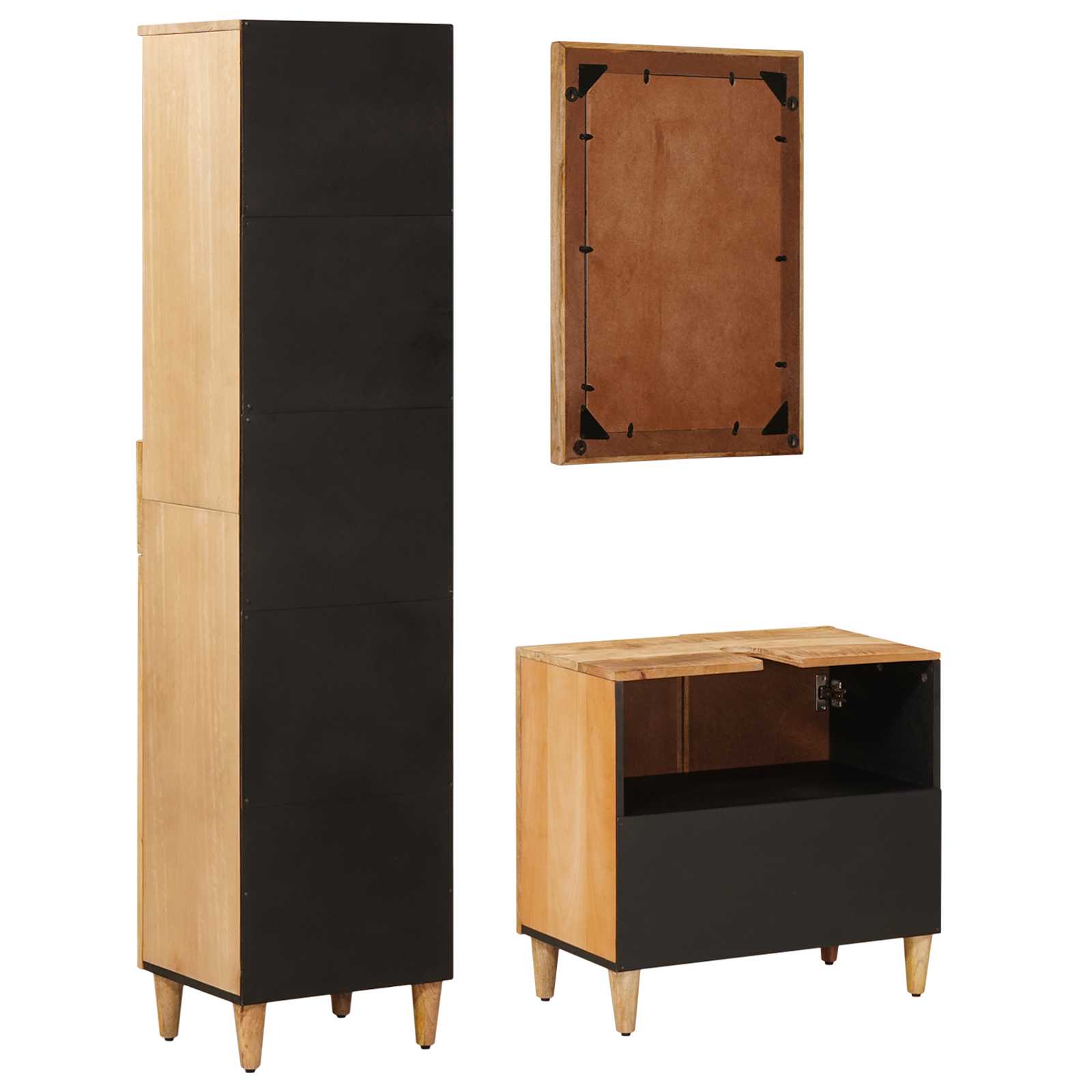 Ensemble de Meubles de Salle de Bain 3 pc 62 x 33 x 58 cm