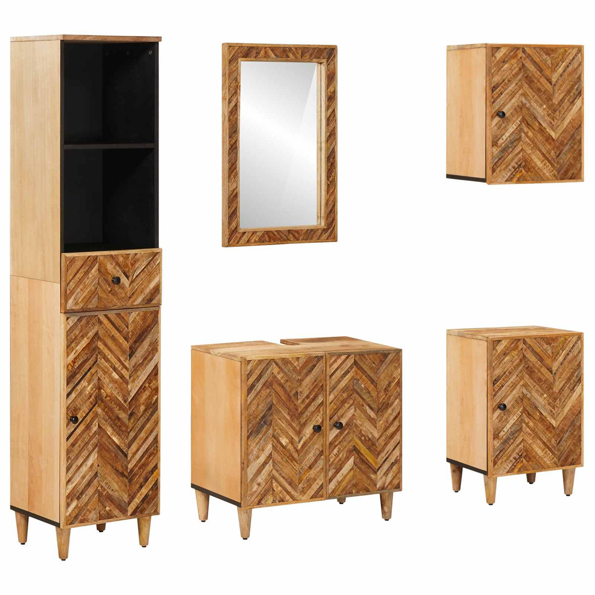 Ensemble de Meubles de Salle de Bain 5 pc 62 x 33 x 58 cm
