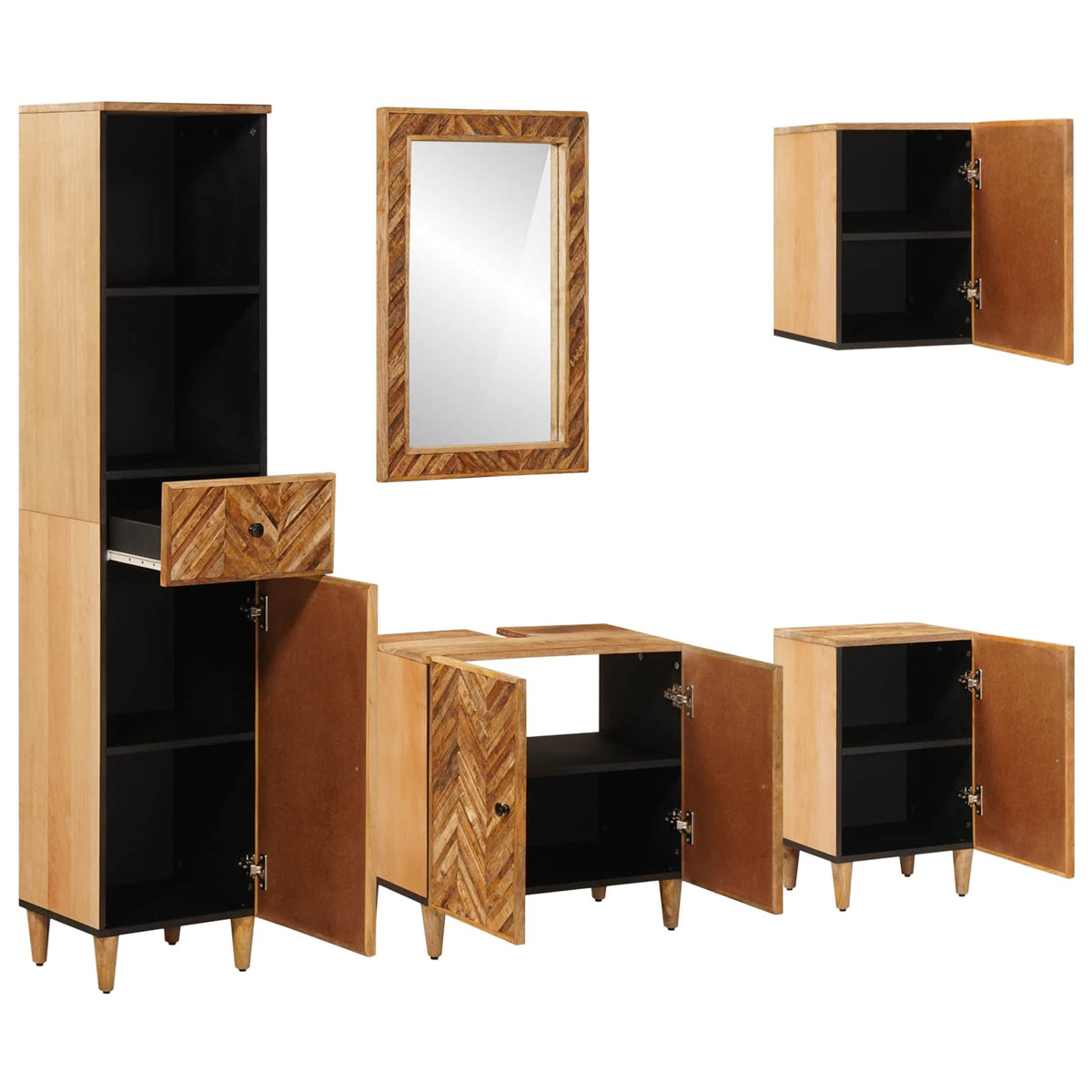 Ensemble de Meubles de Salle de Bain 5 pc 62 x 33 x 58 cm