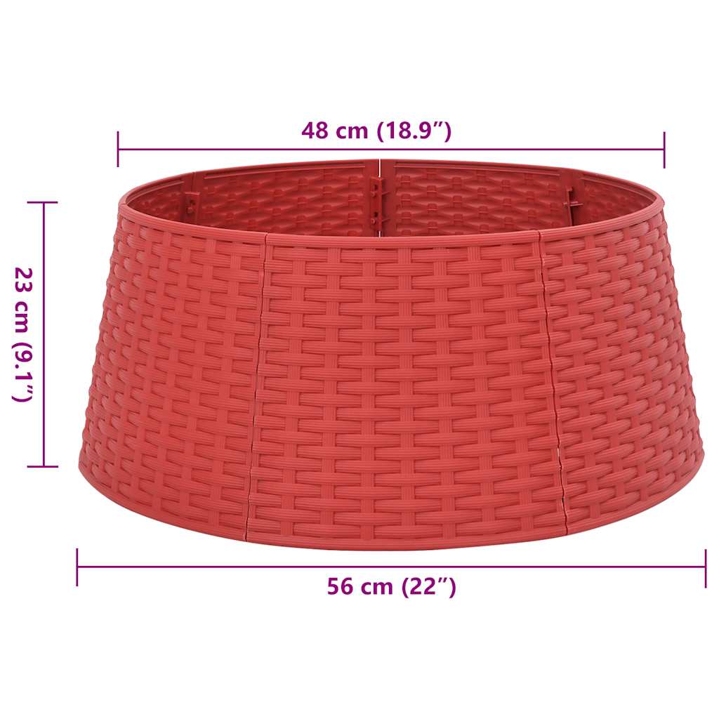 Jupe de sapin de Noël rouge Ø56x23 cm plastique - XIOS