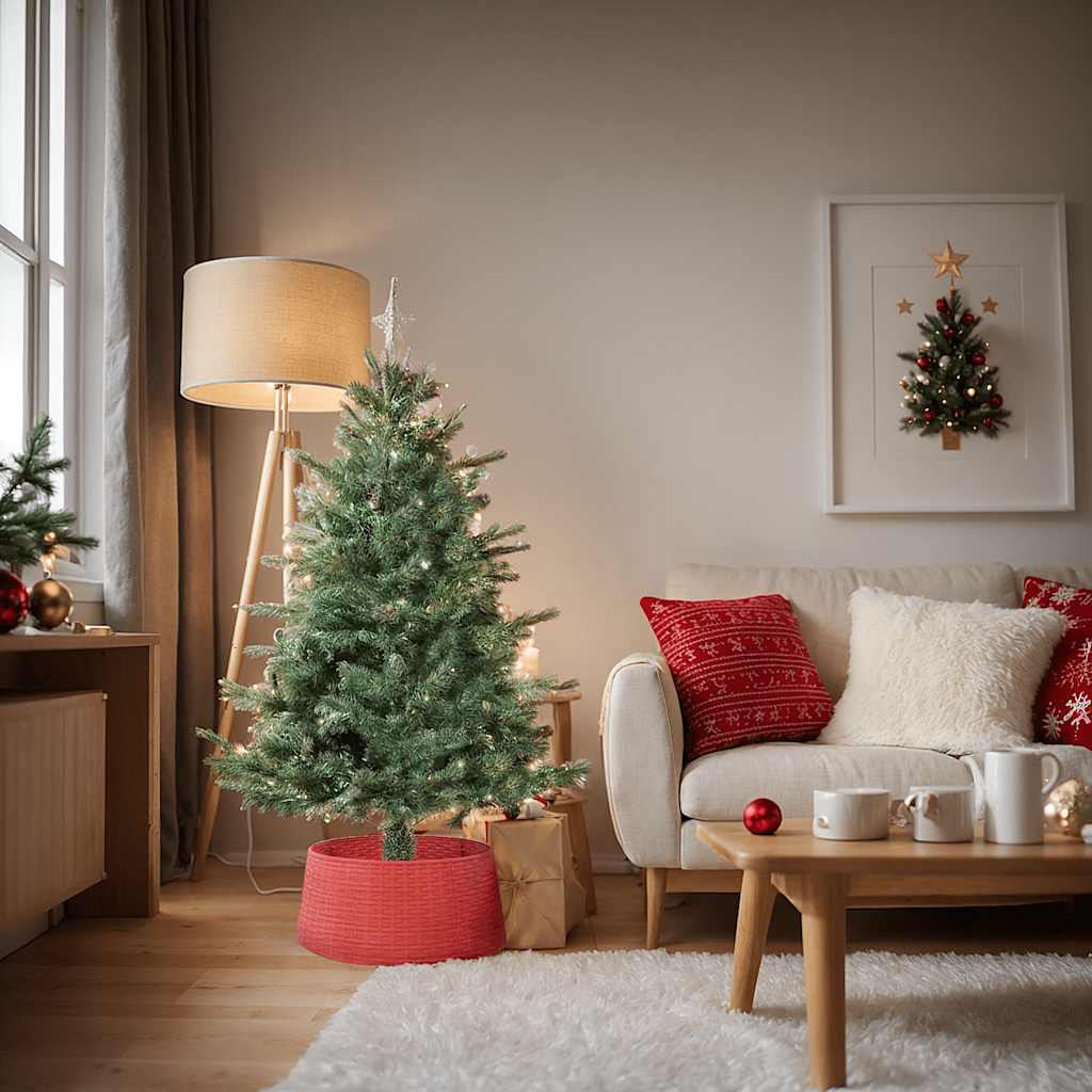 Jupe de sapin de Noël rouge Ø56x23 cm plastique - XIOS