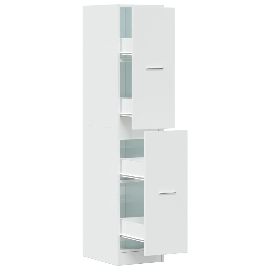 Armoire d'apothicaire blanc brillant bois d’ingénierie
