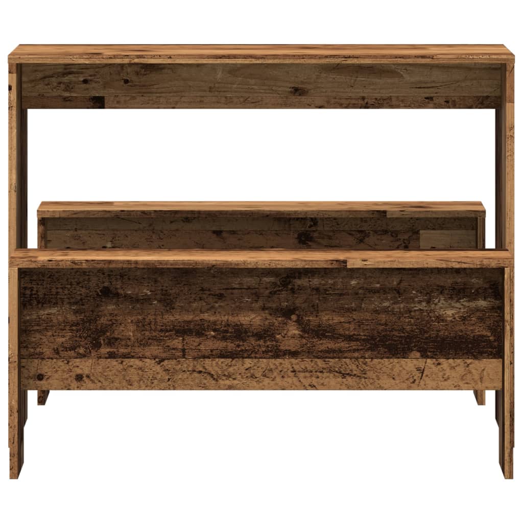 Ensemble table à manger et bancs 3 pcs bois d'ingénierie
