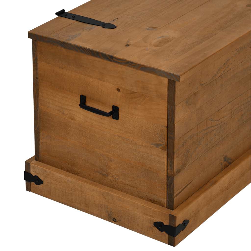 Coffre de rangement HALDEN 91x48x47 cm bois massif pin - XIOS