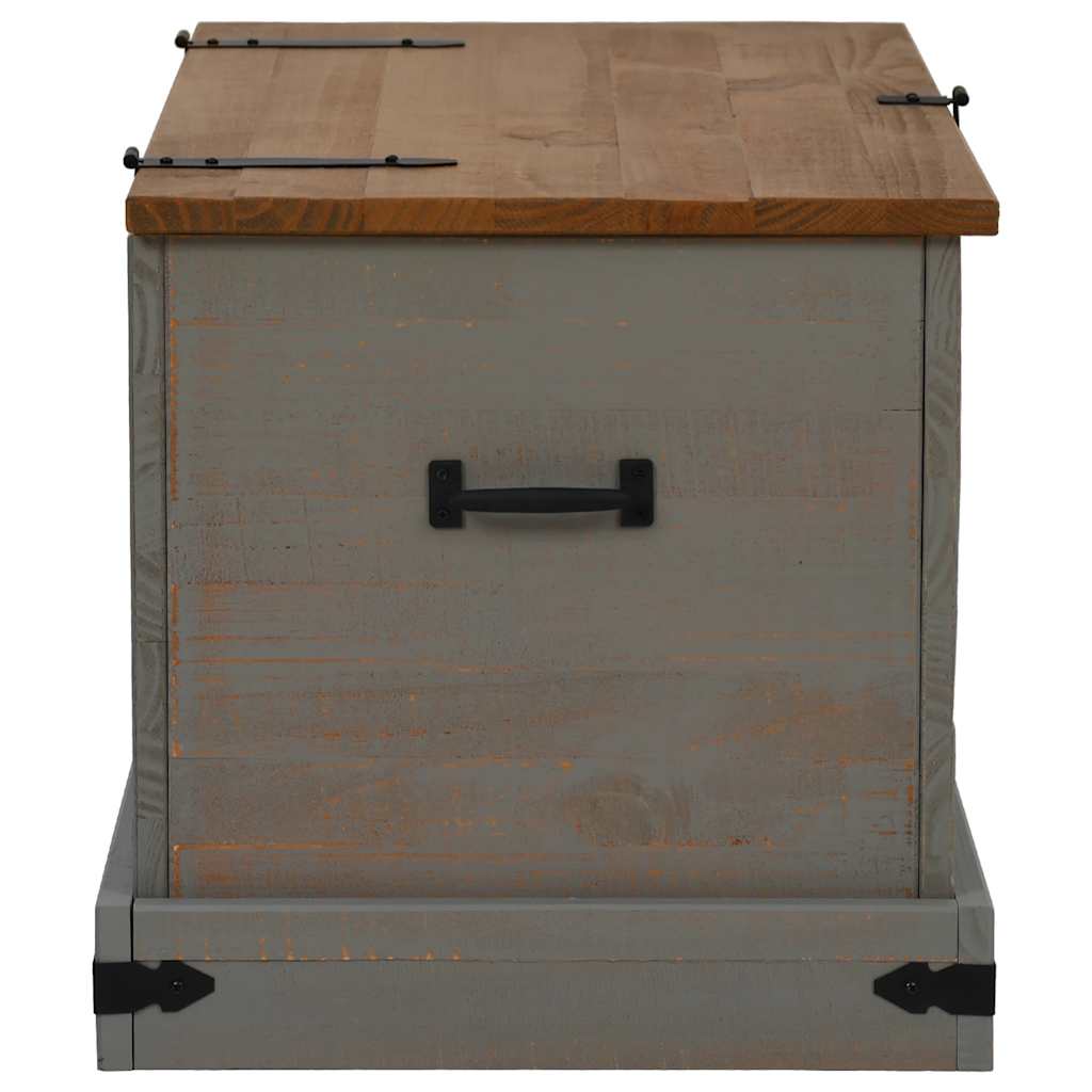 Coffre de rangement HALDEN gris 91x48x47 cm bois massif pin - XIOS