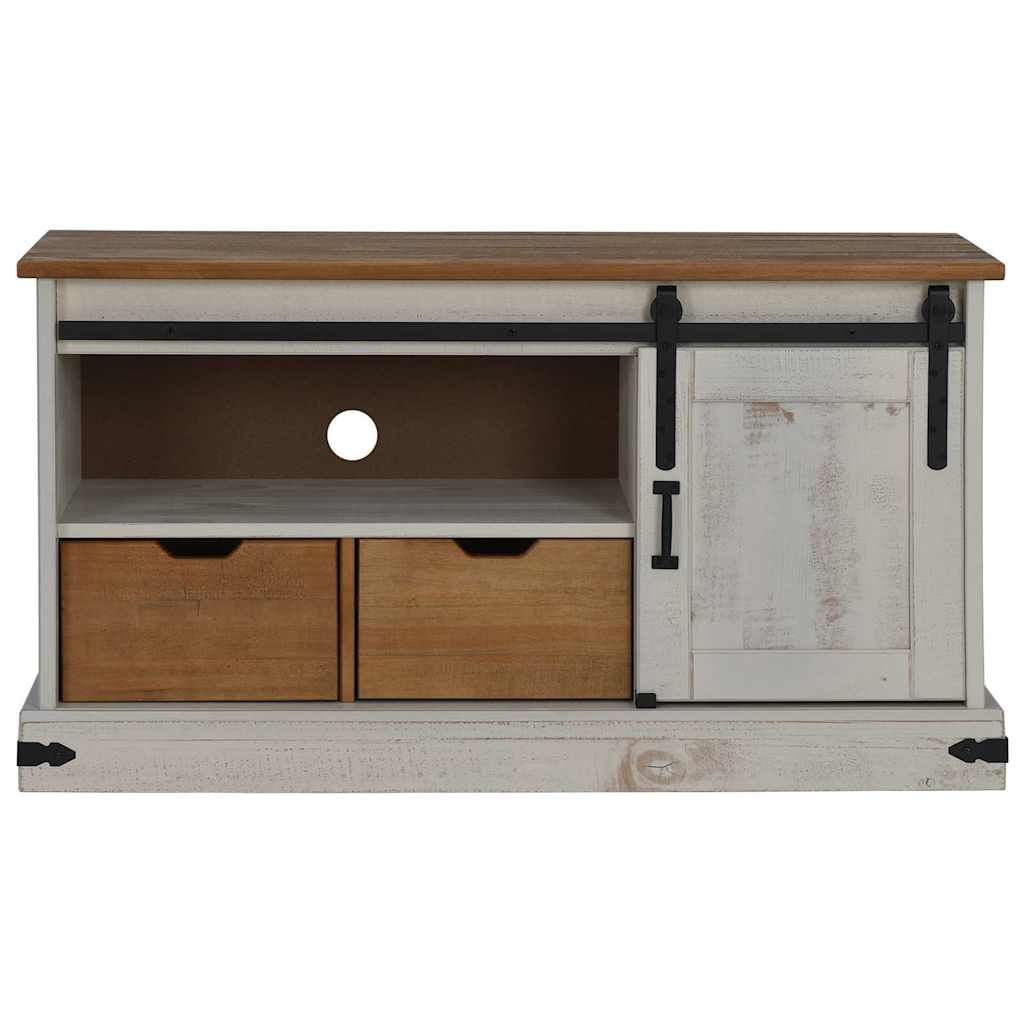 Meuble TV HALDEN avec porte coulissante blanc 110x40x60 cm - XIOS