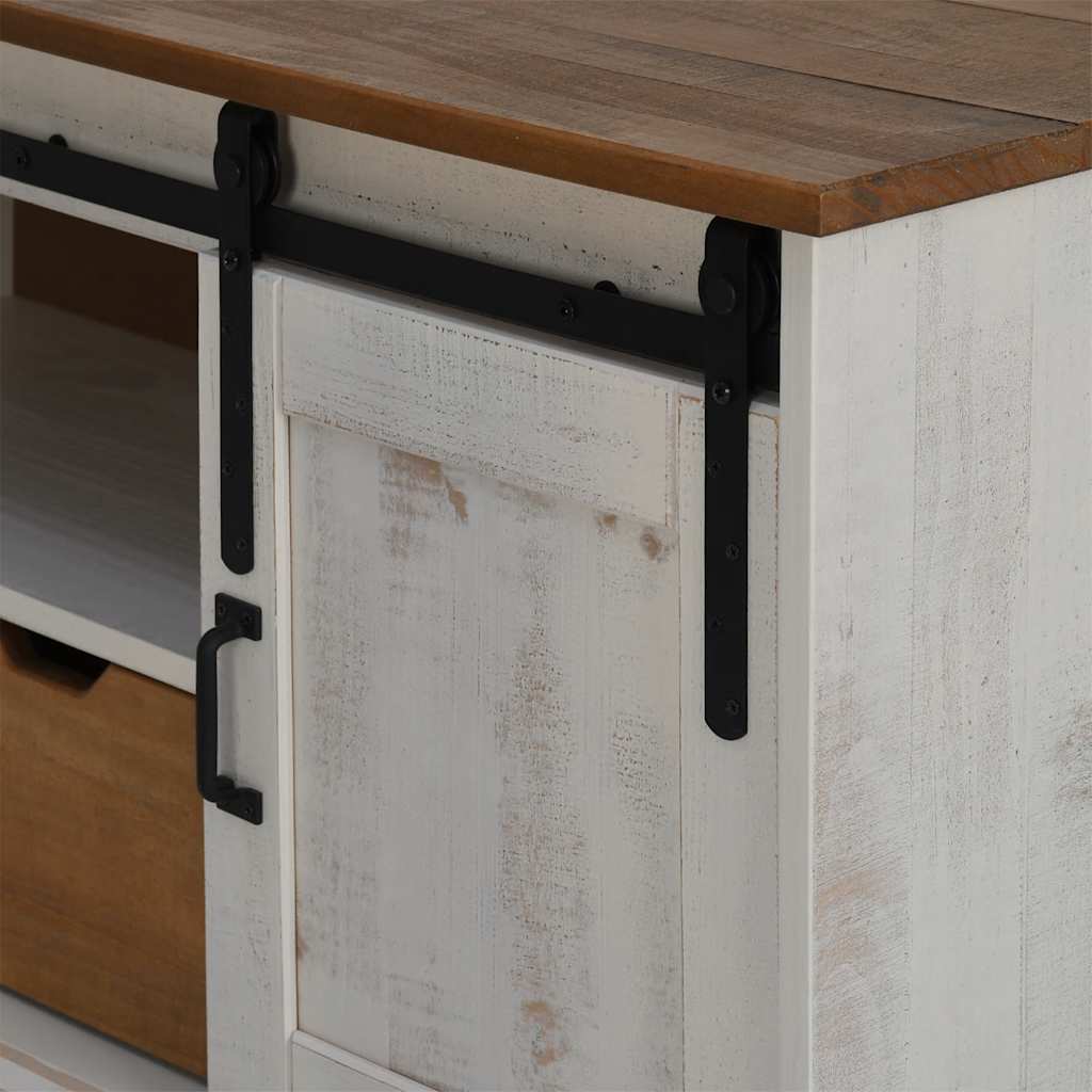 Meuble TV HALDEN avec porte coulissante blanc 110x40x60 cm - XIOS