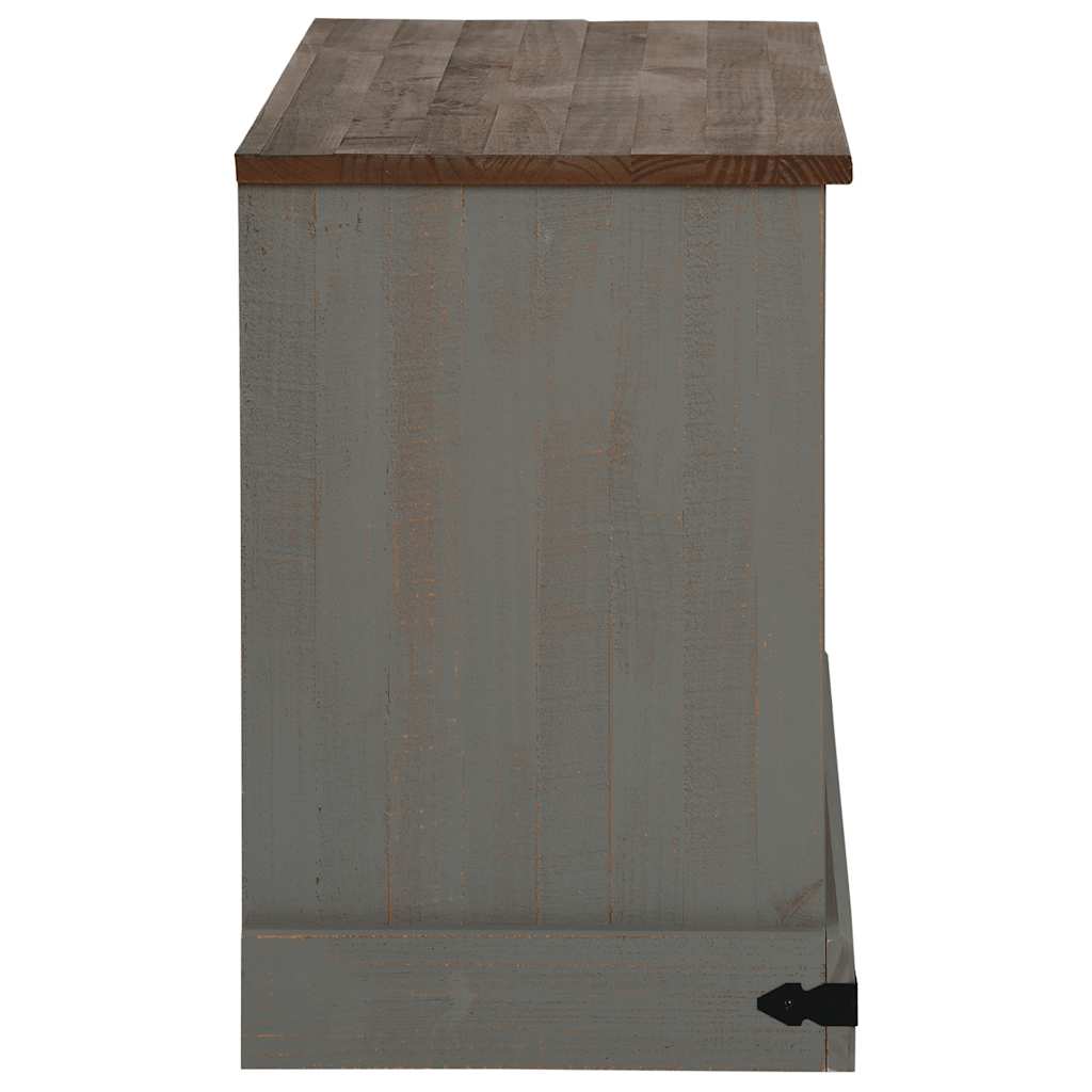 Meuble TV HALDEN porte coulissante gris 110x40x60cm bois massif - XIOS