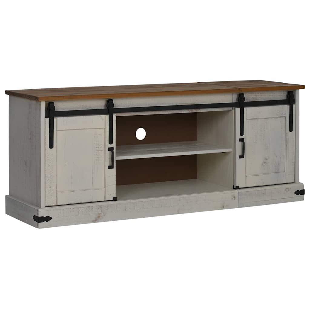 Meuble TV HALDEN 2 portes coulissantes blanc 150x40x60 cm - XIOS