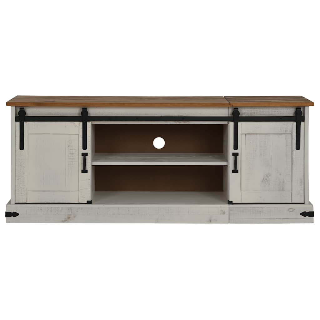 Meuble TV HALDEN 2 portes coulissantes blanc 150x40x60 cm - XIOS