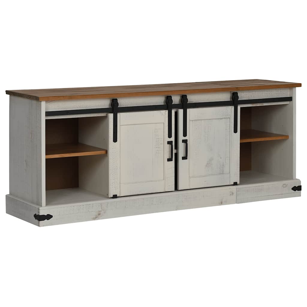 Meuble TV HALDEN 2 portes coulissantes blanc 150x40x60 cm - XIOS