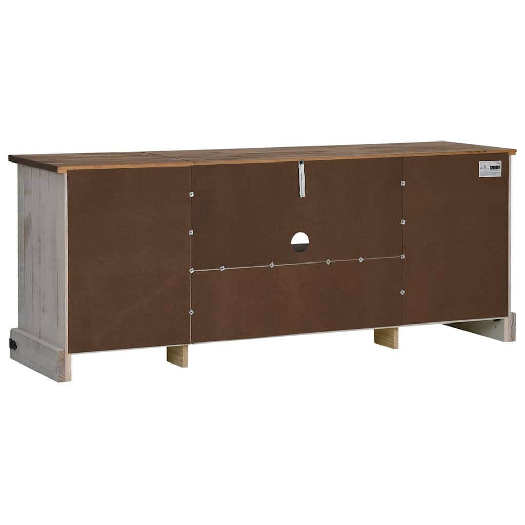 Meuble TV HALDEN 2 portes coulissantes blanc 150x40x60 cm - XIOS