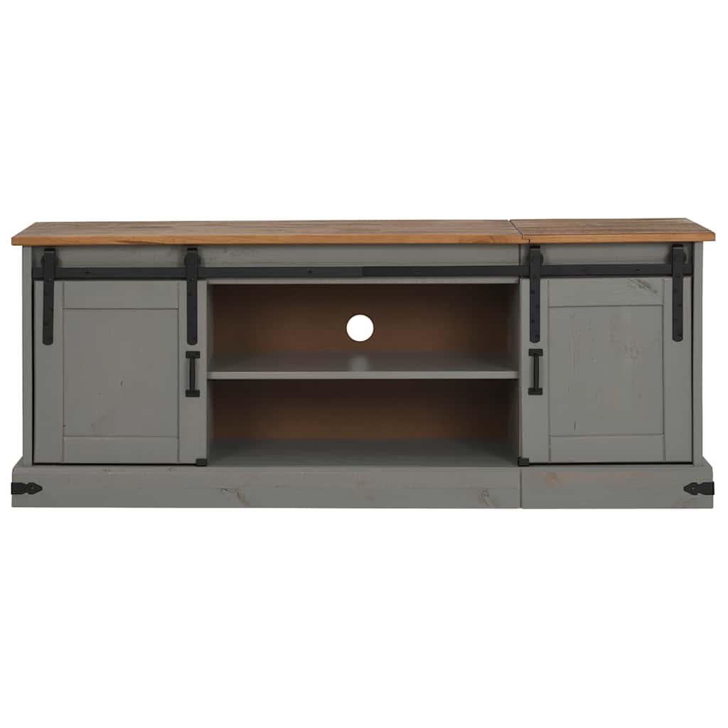Meuble TV HALDEN 2 portes coulissantes gris 150x40x60 cm - XIOS