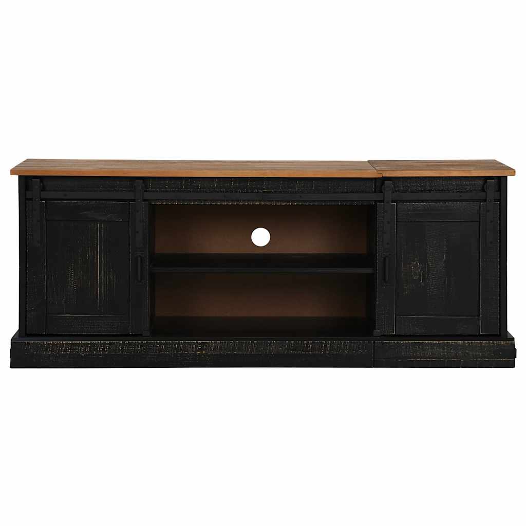 Meuble TV HALDEN 2 portes coulissantes noir 150x40x60 cm - XIOS
