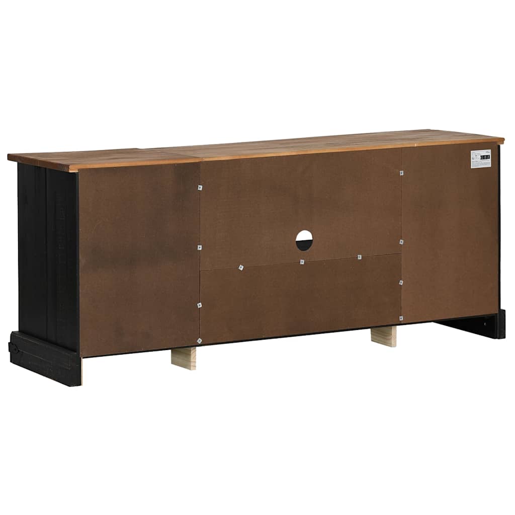 Meuble TV HALDEN 2 portes coulissantes noir 150x40x60 cm - XIOS