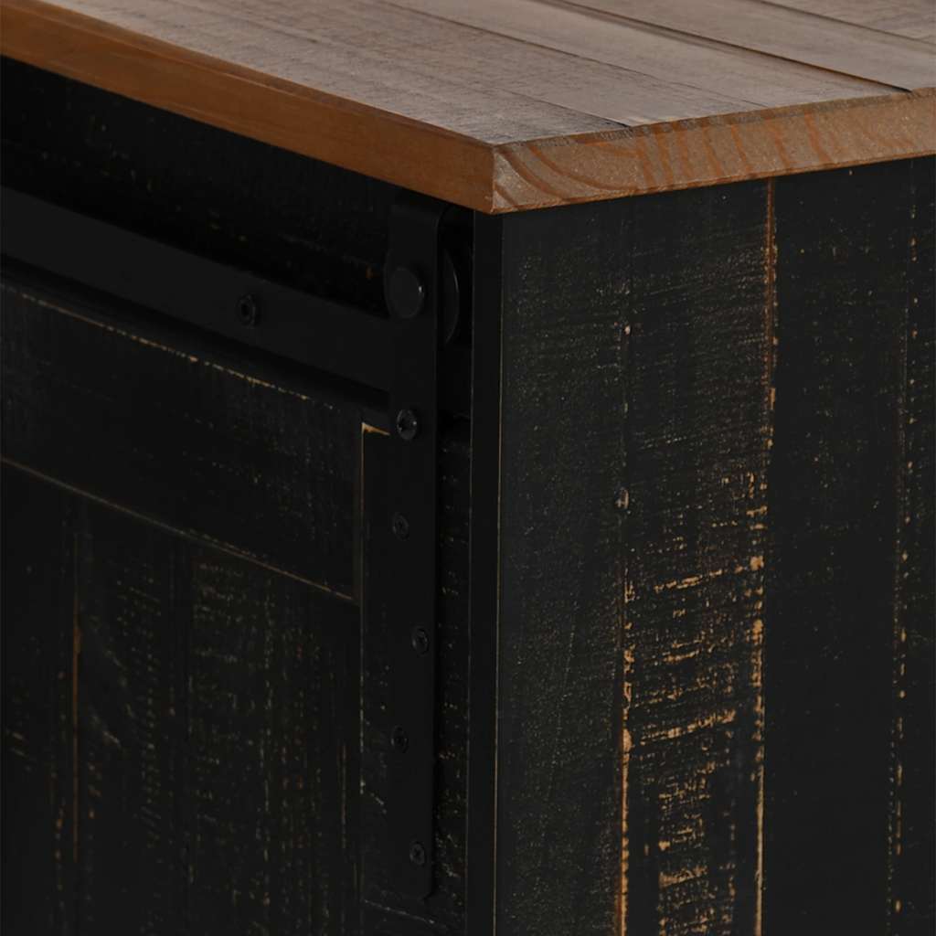 Meuble TV HALDEN 2 portes coulissantes noir 150x40x60 cm - XIOS