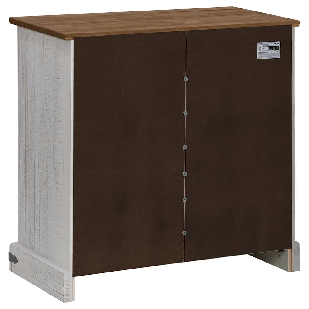 Buffet HALDEN porte coulissante blanc 80x40x80 cm bois massif - XIOS